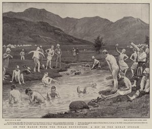 On the March with the Tirah Expedition, a Dip in the Kohat Stream